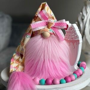 🍦 Ice Cream Gnome, Summer Gnome, Birthday Gnome, Tiered Tray Decor, Gnomes